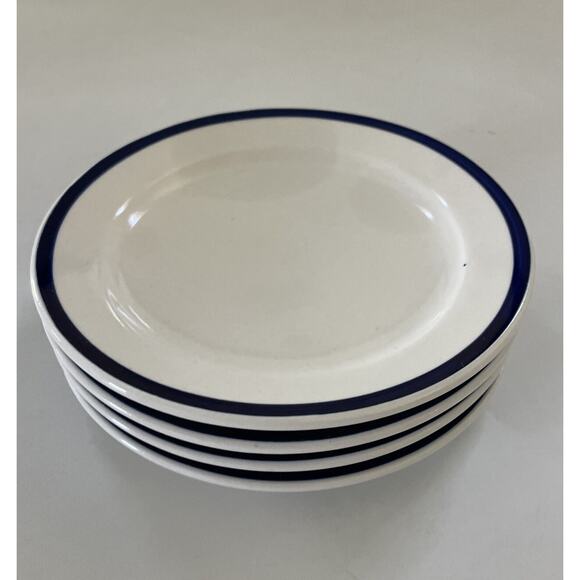 Lot of 4 IKEA Almhult White & Blue 4.25" Saucer Plate Sweden S-343 81 - Picture 1 of 10